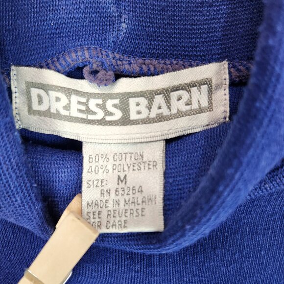 Dress Barn Turtleneck Shirt Women's M Deep Blue Y2K Layering Casual Vintage - Picture 5 of 6